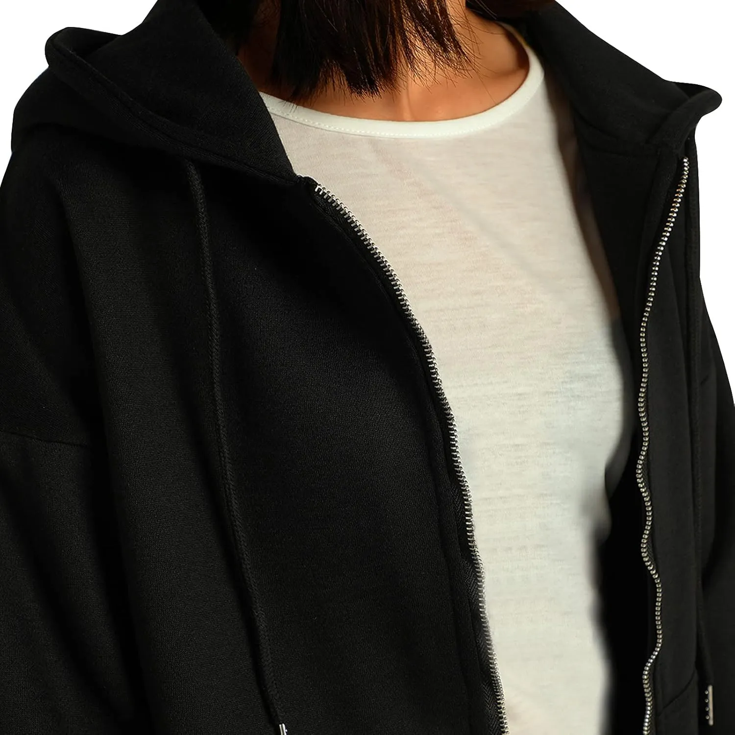 Mtsebmves Women's Zip Up Hoodie Sweatshirt Long Sleeve Oversized Casual 90S Y2K E-Girl Streetwear Grunge Jacket with Pocket