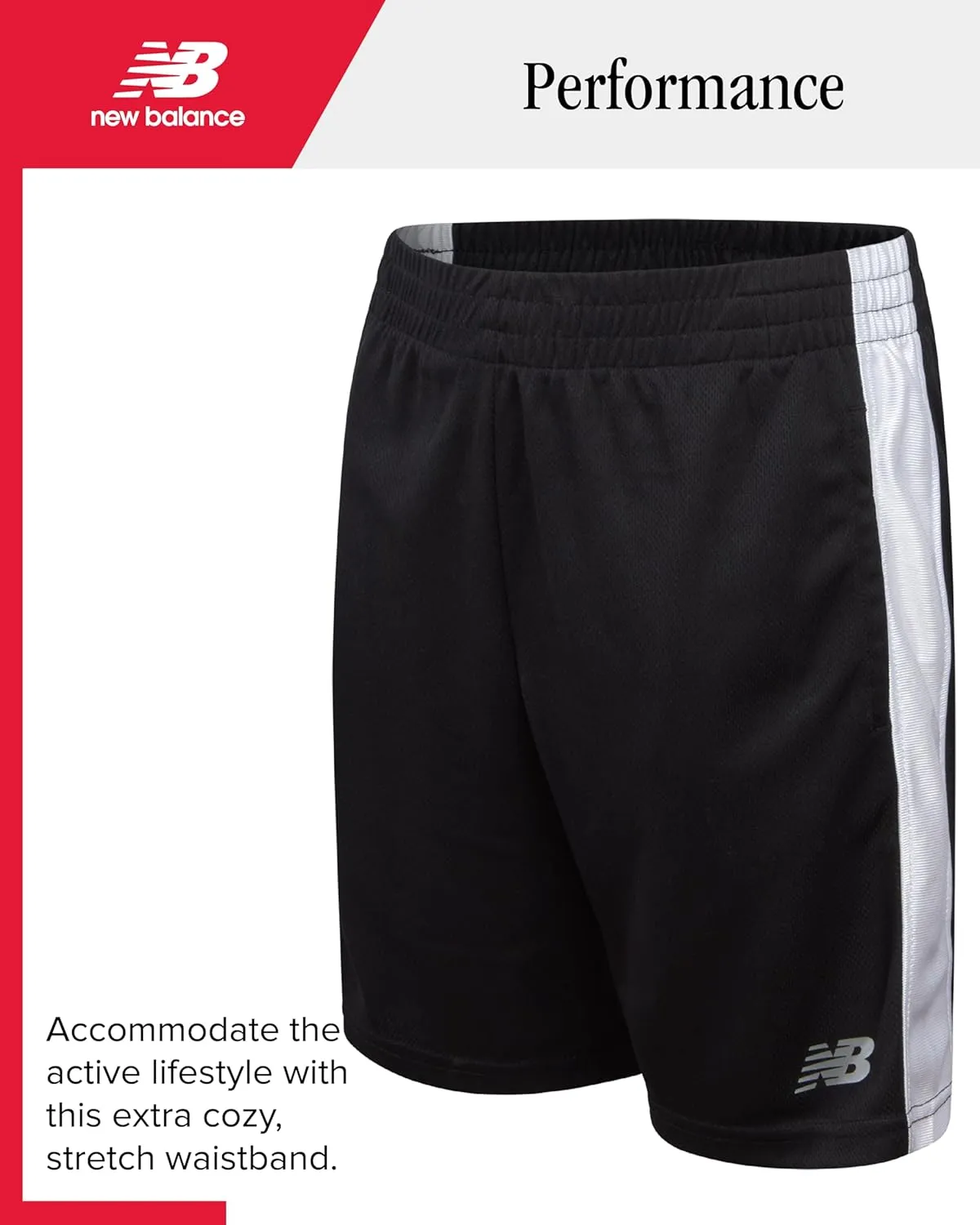 New Balance Boys' Active Shorts Set - 4 Piece Short Sleeve T-Shirt and Gym Shorts (8-20)