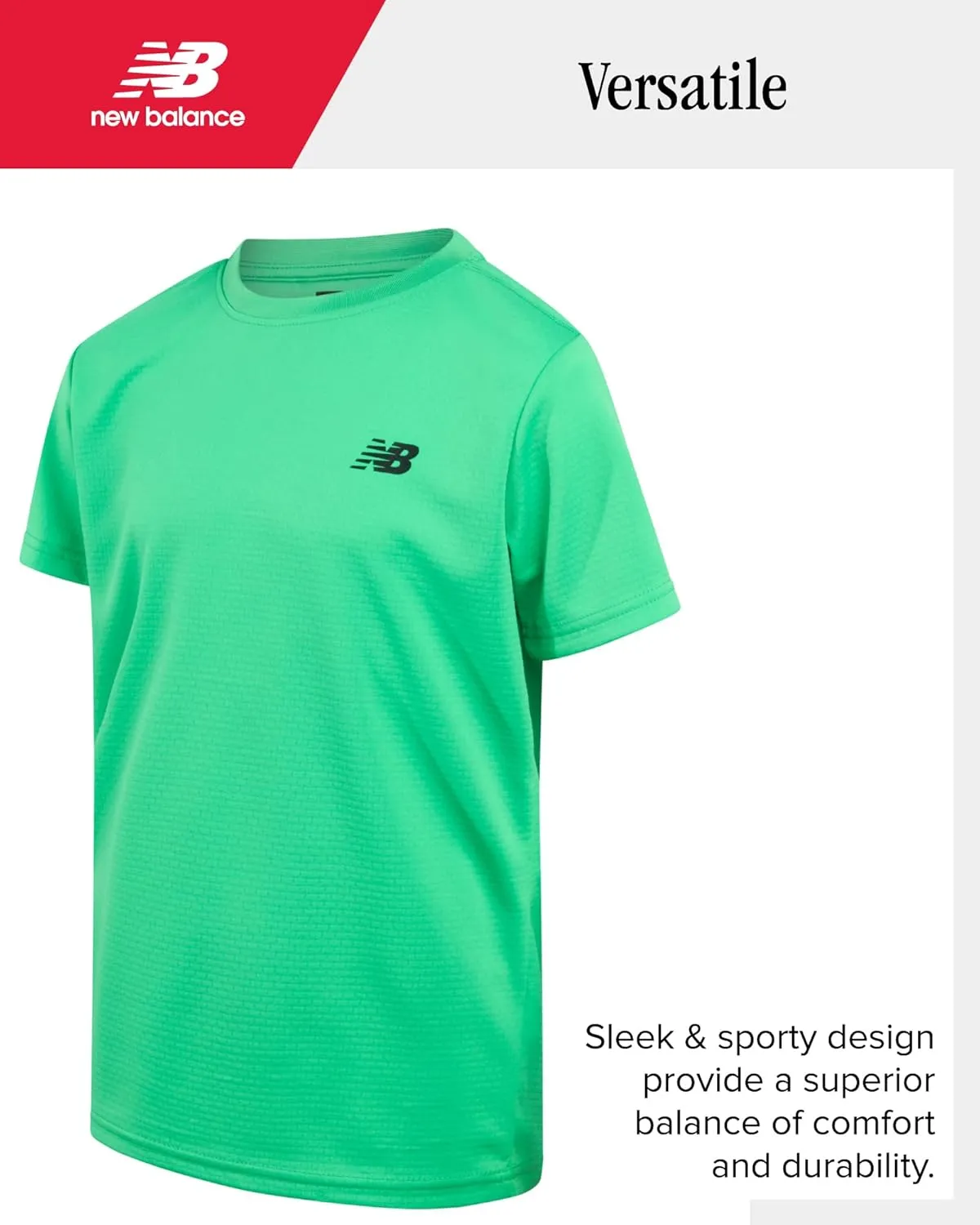 New Balance Boys' Active Shorts Set - 4 Piece Short Sleeve T-Shirt and Gym Shorts (8-20)