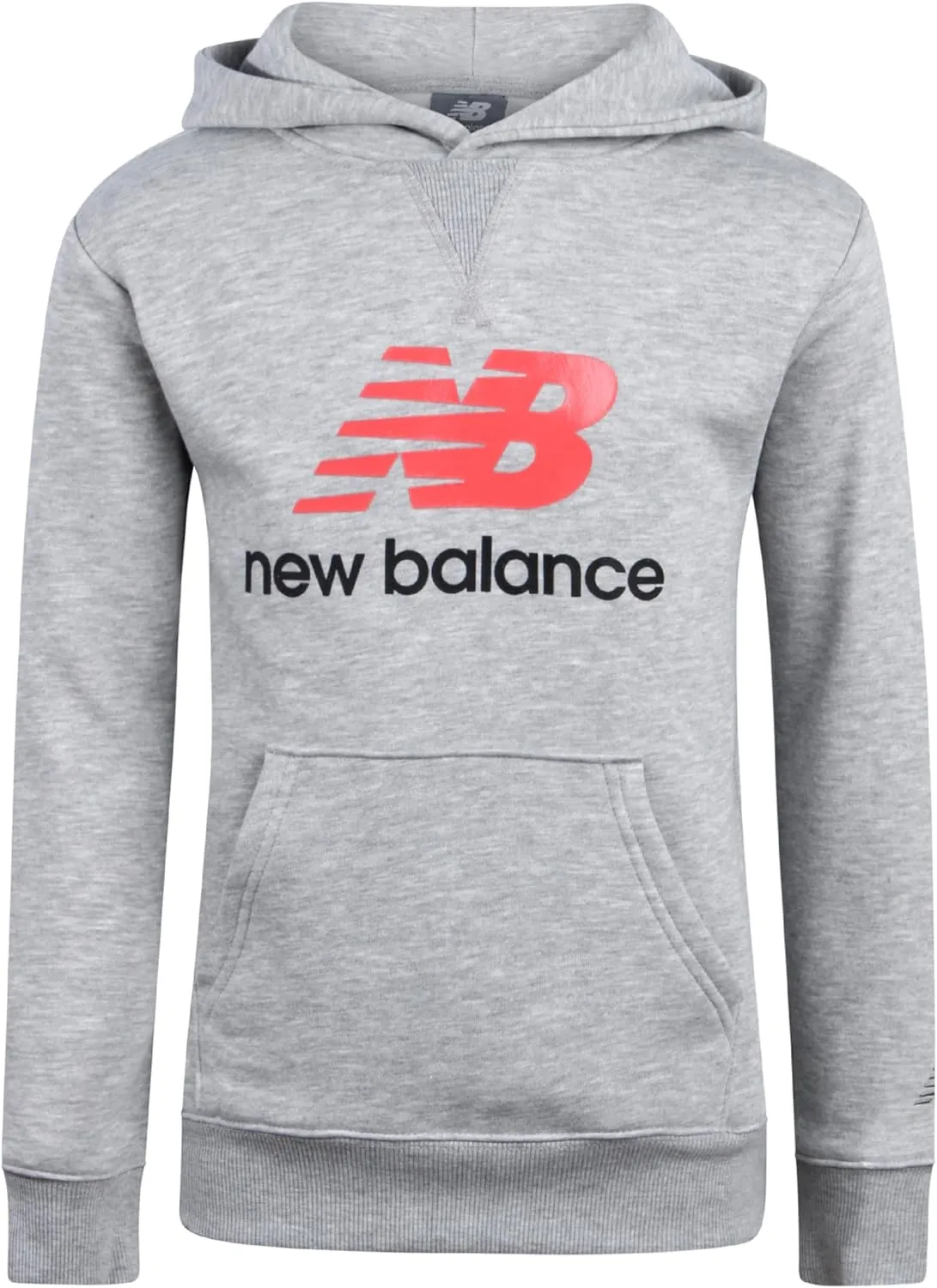 New Balance Boys' Hoodie - Durable Double Fleece Lined Pullover Sweatshirt with Reinforced Seams Kangaroo Pocket (Sizes 8-20)
