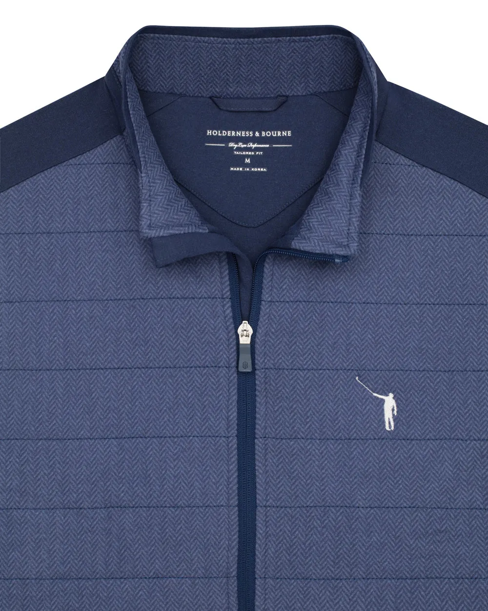NLU   H&B Insulated Fleece Vest | Navy Herringbone