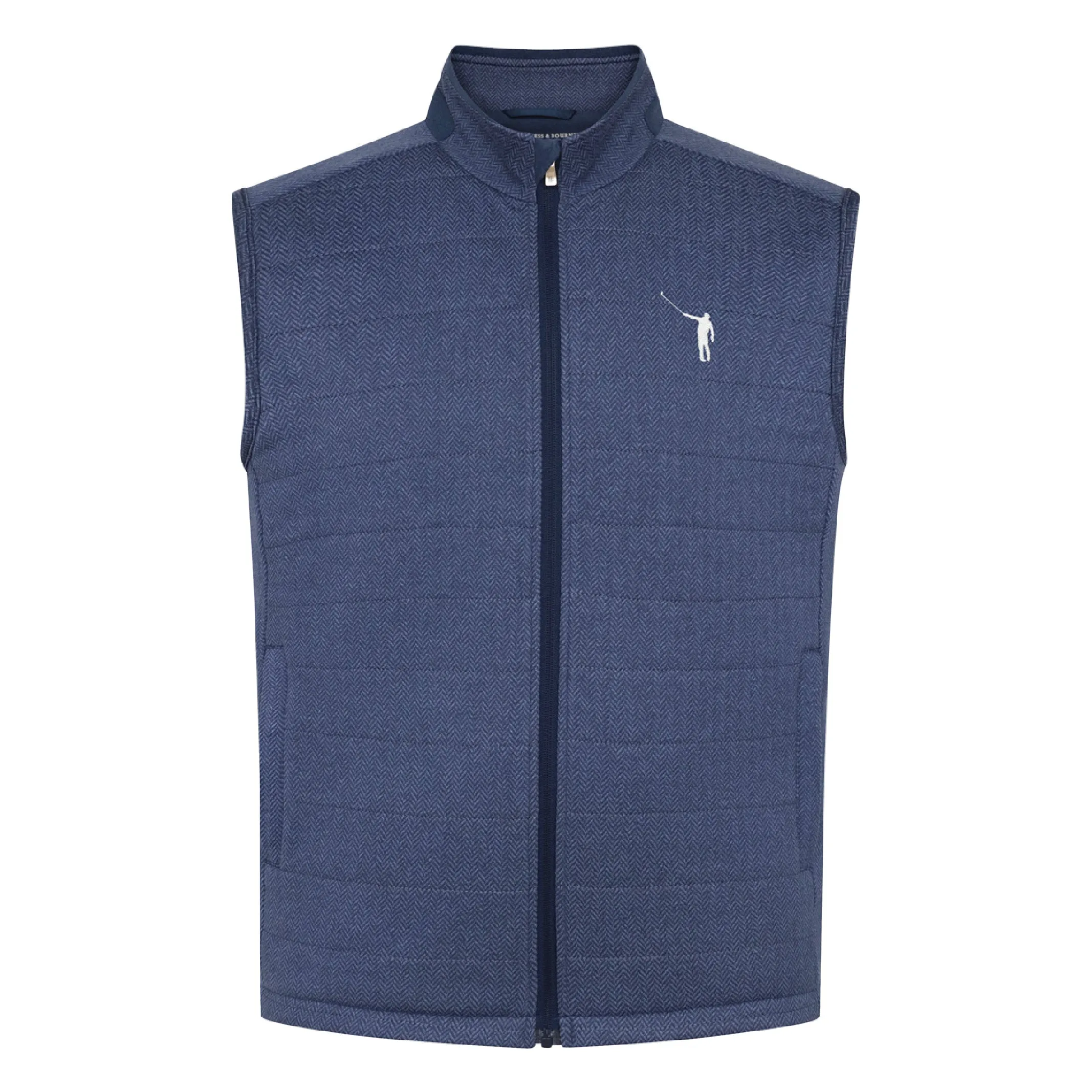 NLU   H&B Insulated Fleece Vest | Navy Herringbone
