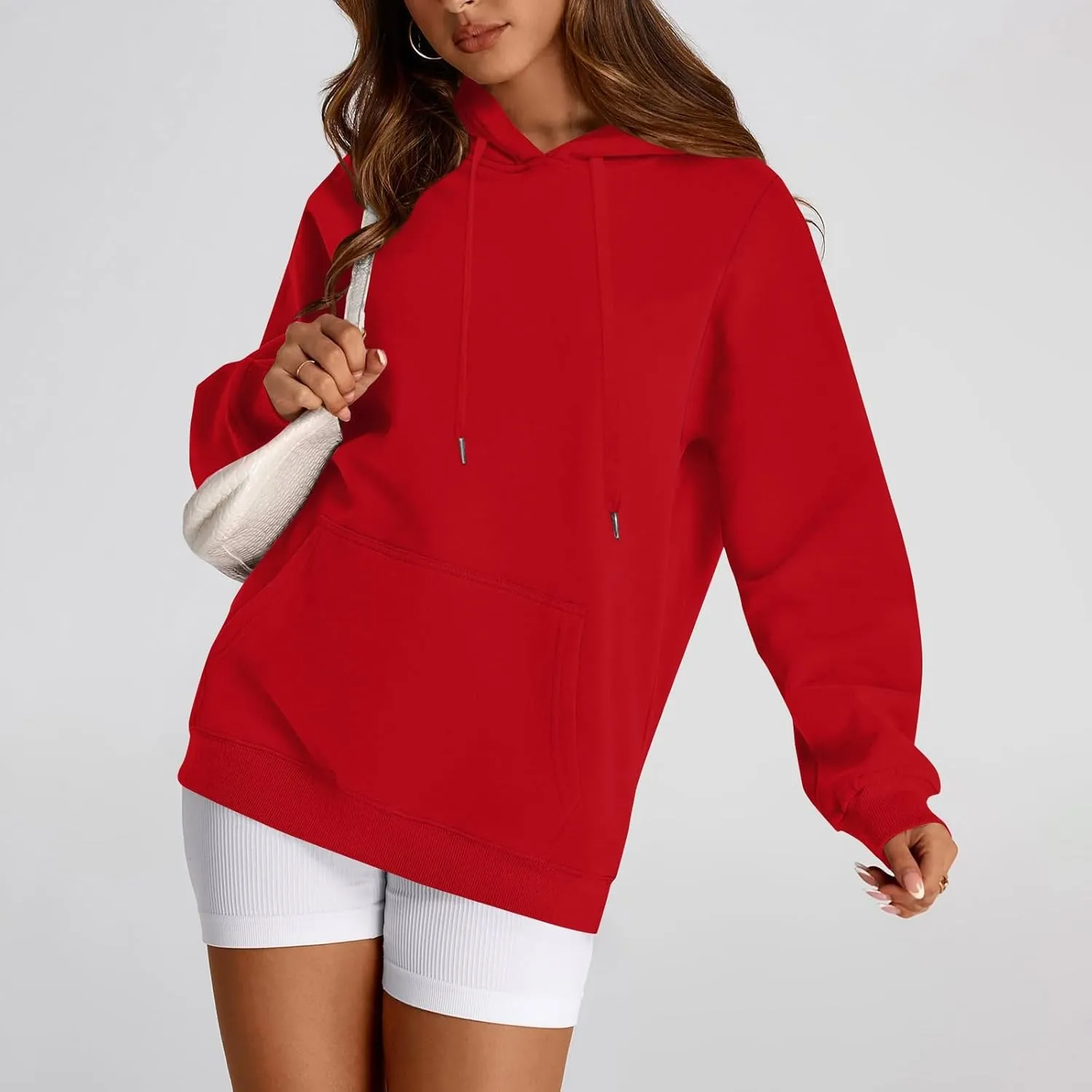 Oversized Hoodie for Women Baggy Fleece Sweatshirt Lightweight Drawstring Pullover Hoodies Streetwear Fall Clothes