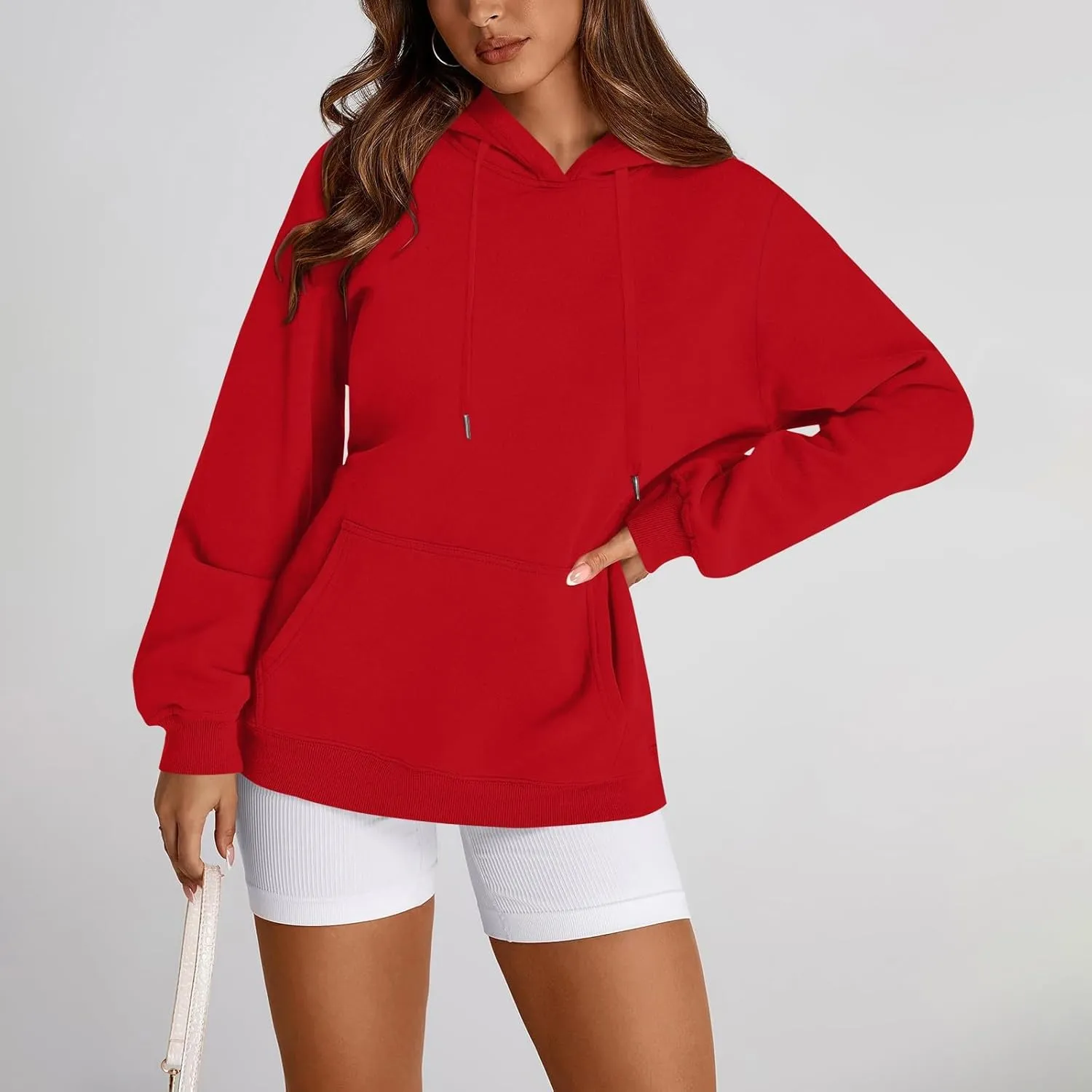 Oversized Hoodie for Women Baggy Fleece Sweatshirt Lightweight Drawstring Pullover Hoodies Streetwear Fall Clothes