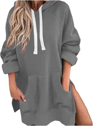 Oversized Hoodie Woman Long Sleeve Sweatshirts V Neck Fall Clothes Women Long Sleeve Hoodie 2024 Winter Clothes