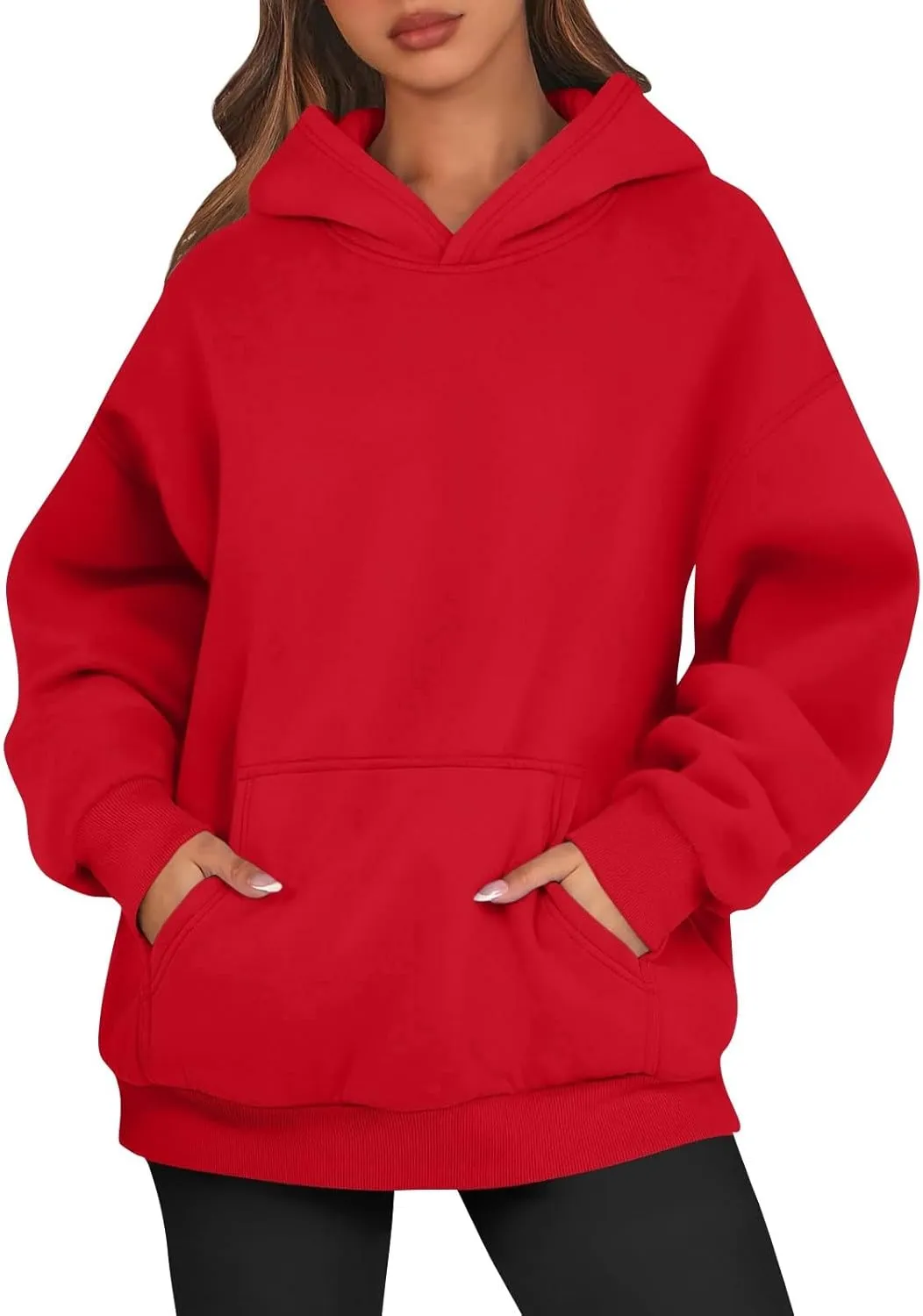 Oversized Hoodies for Women Cute Fleece Hooded Sweatshirt Pullover Long Sleeve Fall Preppy Sweatshirts with Pockets