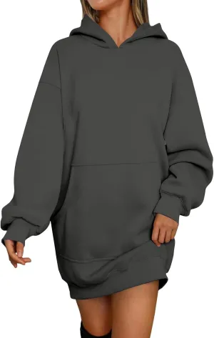 Oversized Hoodies for Women Fleece Long Sleeve Hooded Sweatshirt Loose Fitting Tops Drawstring Pullover with Pocket