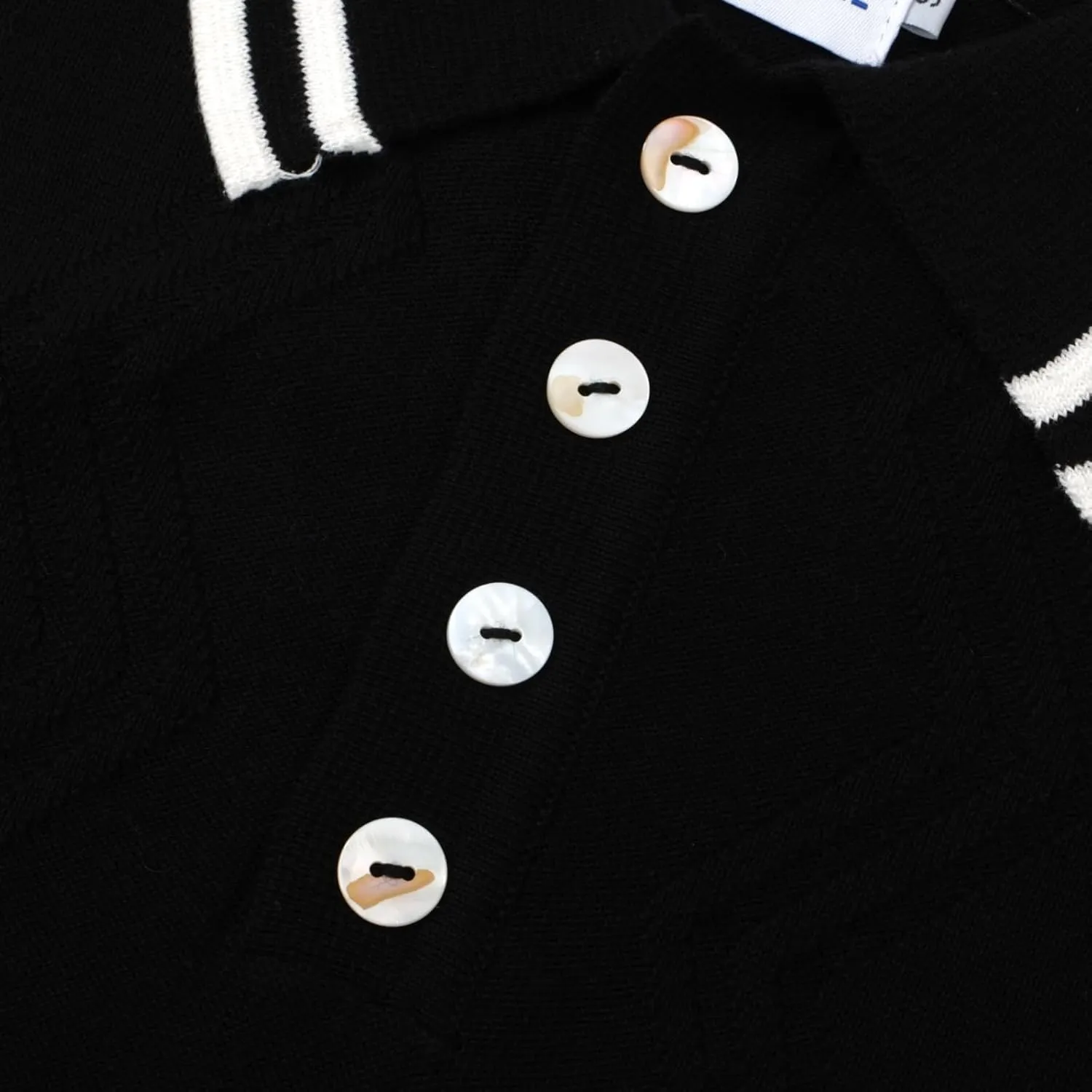 OXKNIT Mens Knitted Vintage Polo Shirt, 1960s Mod Style Retro Polo Textures Shirt with Double Line Neck