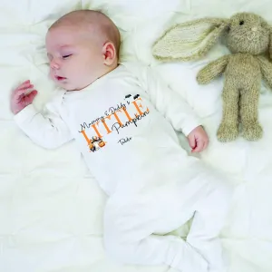 Personalised Mummy &amp; Daddy's Little Pumpkin Baby Outfit, Baby Halloween Costume Gift Personalised First Halloween Sleepsuit or Vest