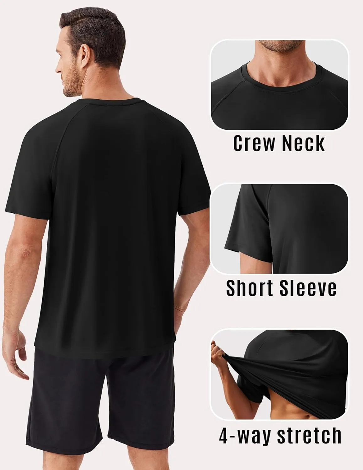 PINSPARK Mens Swim Shirt Short Sleeve UPF 50  Sun Protection Shirts Rash Guard Quick Dry Tshirts Beach Water Athletic Shirt