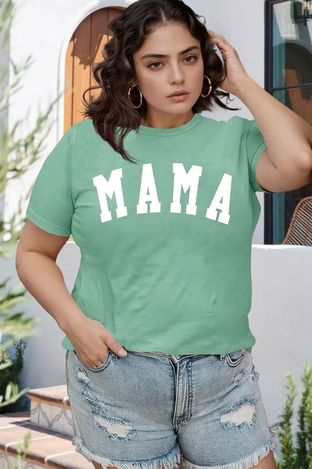 Plus Size Mama Shirt: Women Mama Leopard Print T-Shirt Funny Mom Life Top Mother Short Sleeve Tee