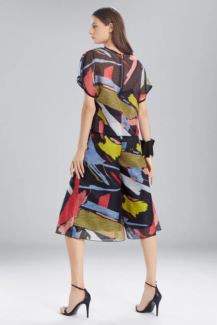 Printed Gauze Short Sleeve Top