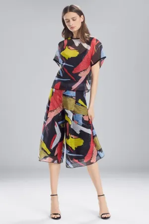 Printed Gauze Short Sleeve Top