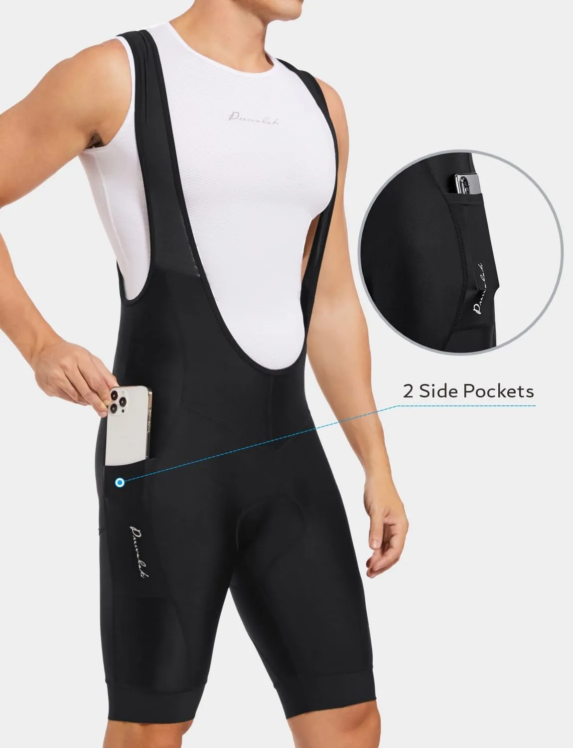 Przewalski Mens 3D Padded Cycling Bike Bib Shorts, Bicycle Biking Bib Shorts