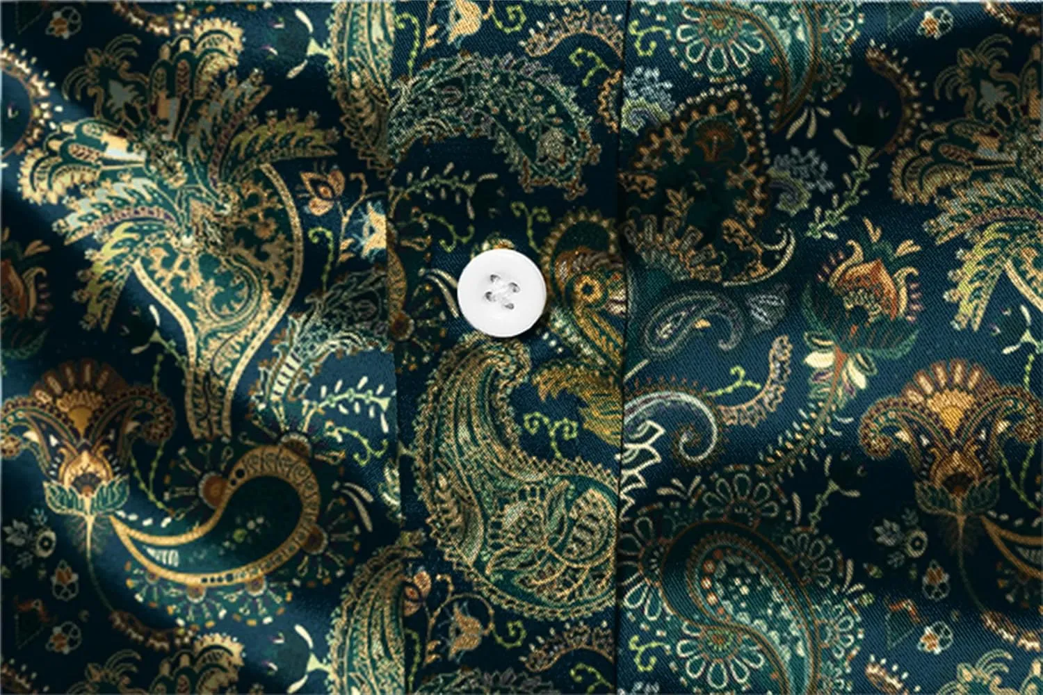 QZH.DUAO Mens 70s Disco Party Shirts Casual Paisley Button Down Shirt Vintage Floral Hawaiian Beach Short Sleeve Shirt