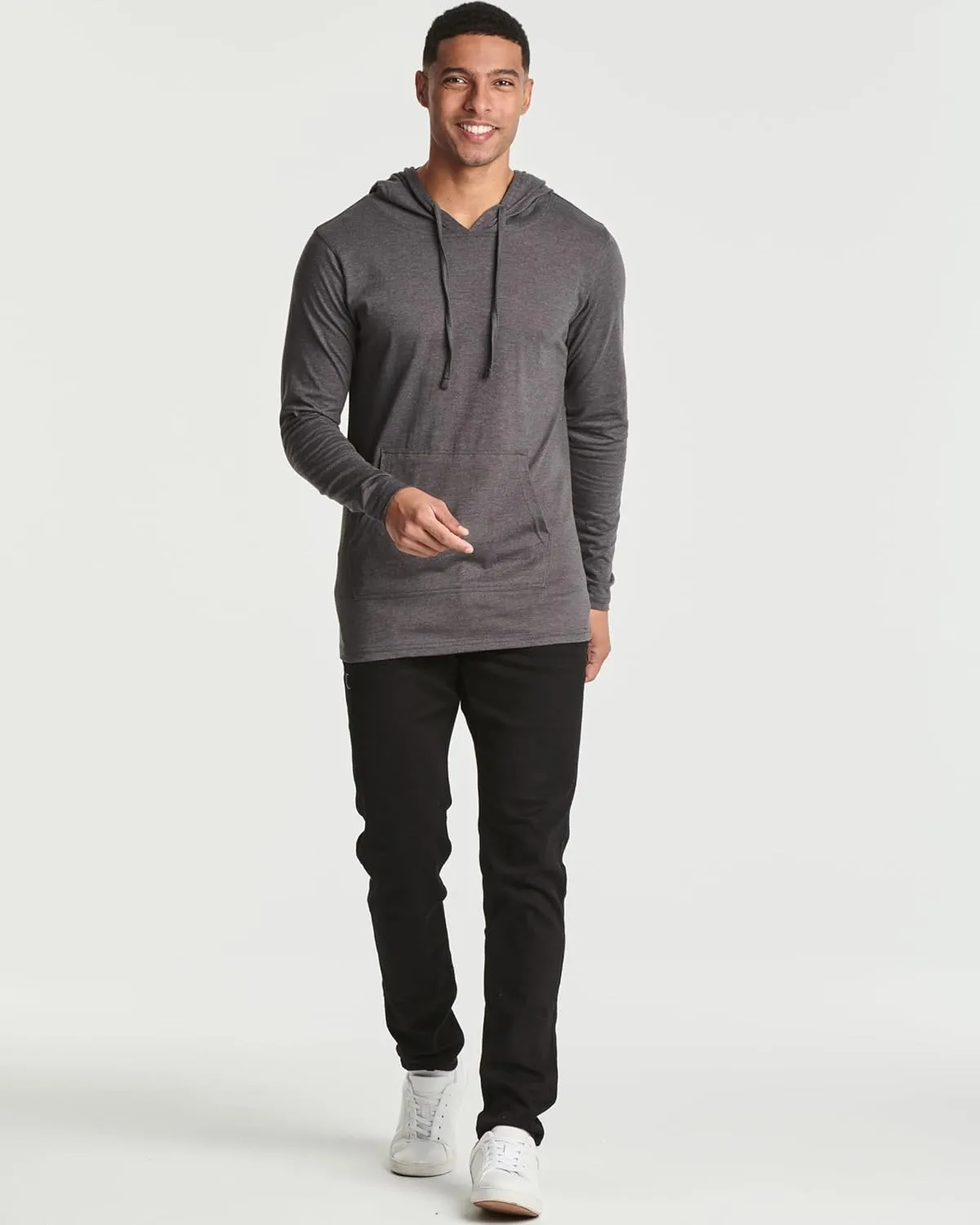 Real Essentials 3 Pack: Men's Cotton Lightweight Casual Pullover Drawstring Hoodie With Pocket (Available In Big & Tall)