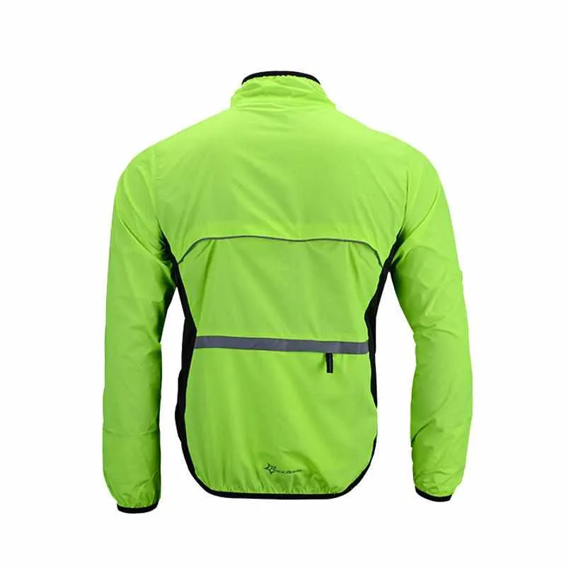 Reflective Breathable Cycling Long Sleeve Wind Coat Windproof Quick Dry Jacket