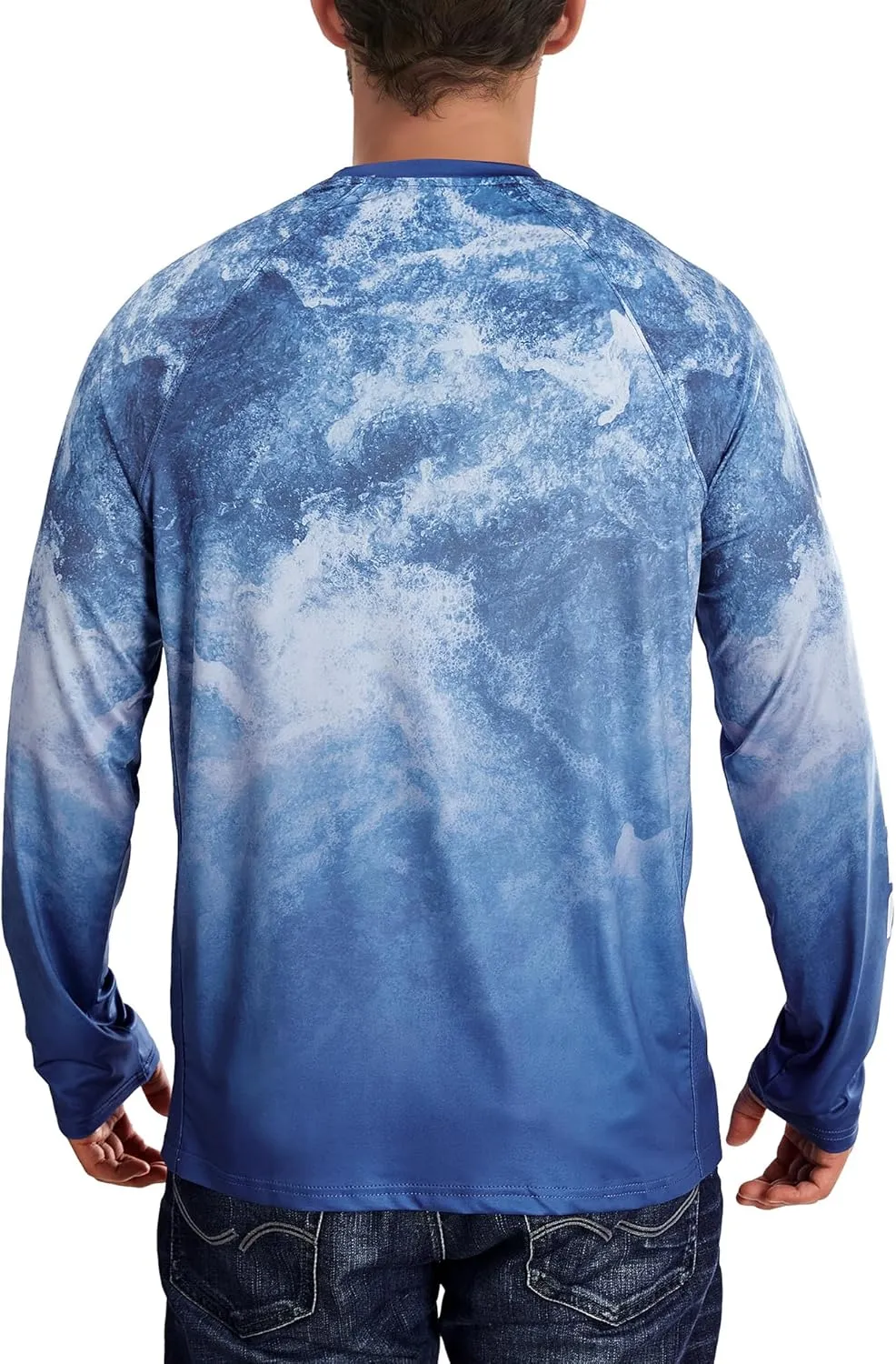 Rodeel Mens Loose-Fit Fishing T-Shirt Vented River Bluff Performance Long Sleeve Shirt UPF 50 Sleeve