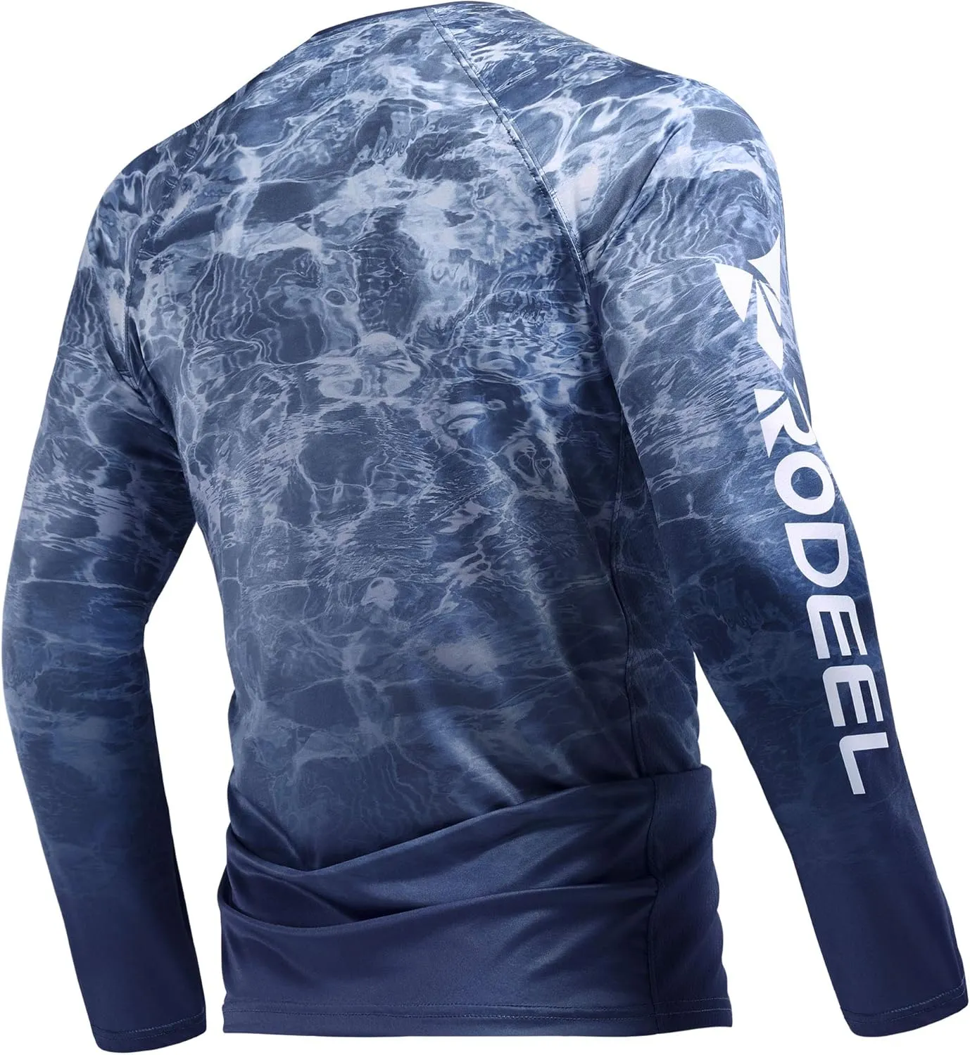Rodeel Mens Loose-Fit Fishing T-Shirt Vented River Bluff Performance Long Sleeve Shirt UPF 50 Sleeve