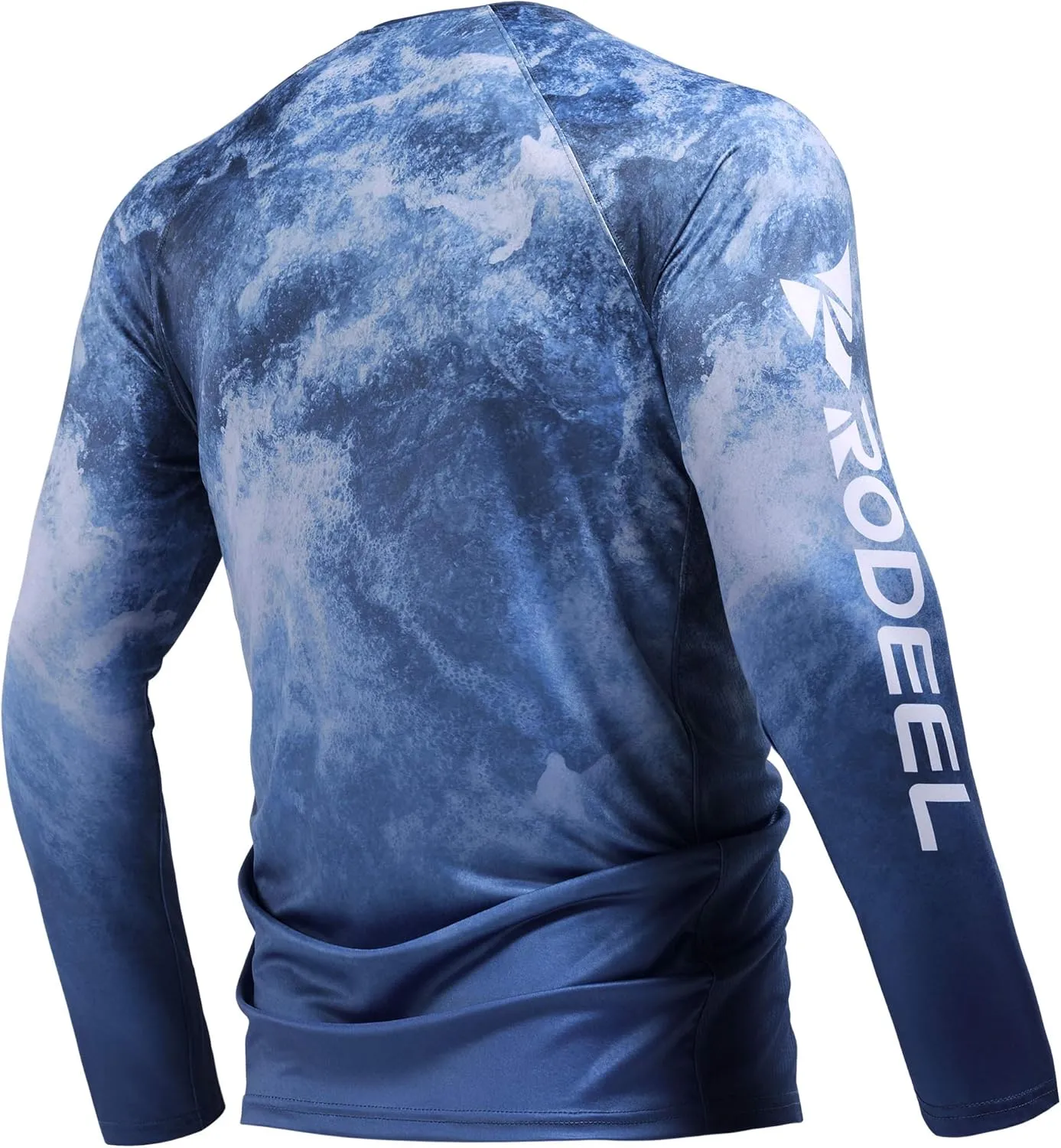 Rodeel Mens Loose-Fit Fishing T-Shirt Vented River Bluff Performance Long Sleeve Shirt UPF 50 Sleeve