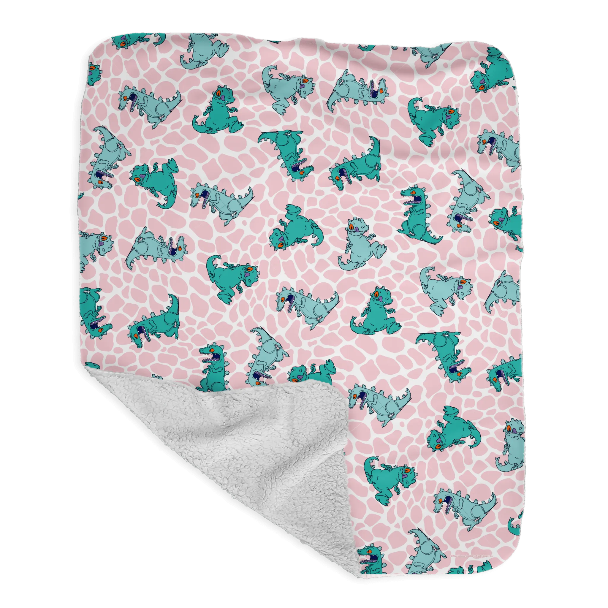 Rugrats Reptar Grey Sherpa Blanket