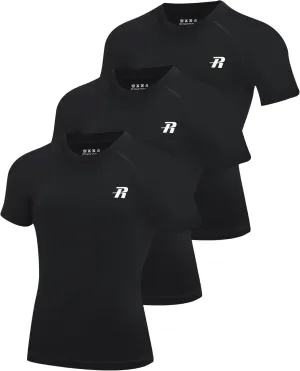 Runhit Boys Compression Shirt Short Sleeve Youth Basketball Undershirt Kids Quick Dry Athletic Base Layer T-Shirt