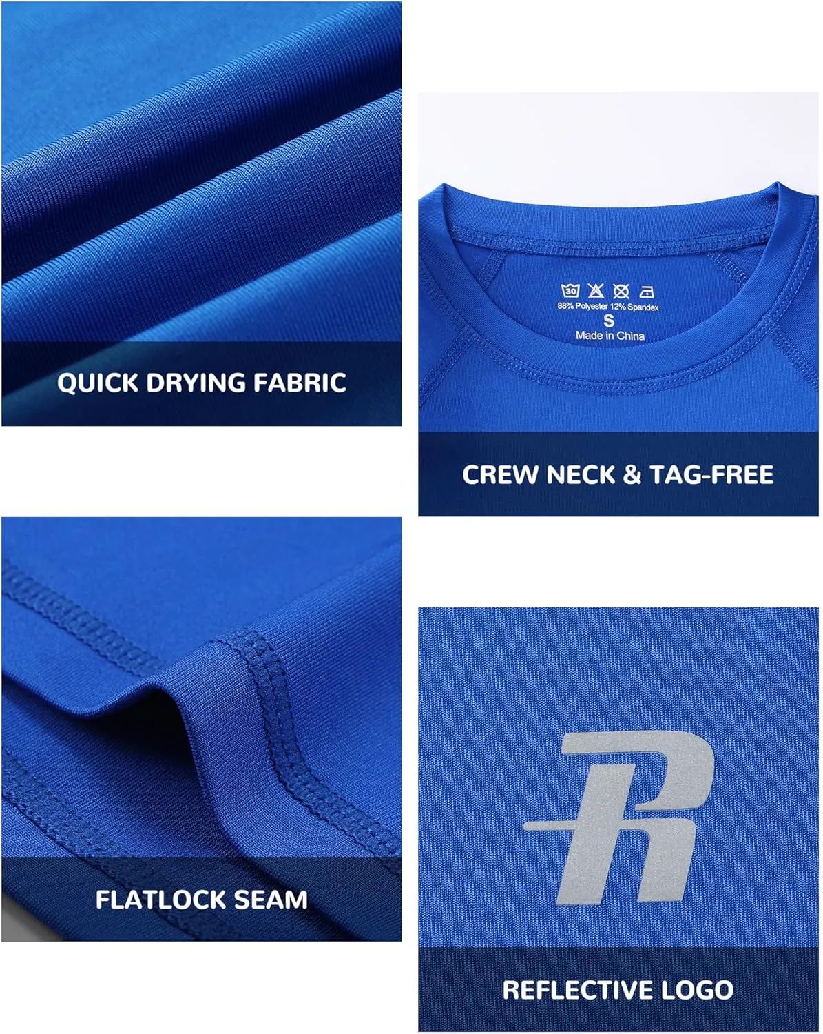 Runhit Boys Compression Shirt Short Sleeve Youth Basketball Undershirt Kids Quick Dry Athletic Base Layer T-Shirt