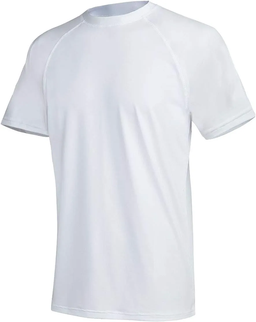 Satankud Men's UPF 50  Rashguard Swim Tee Short Sleeve Running Shirt Swimwear Swim Hiking Workout Shirts