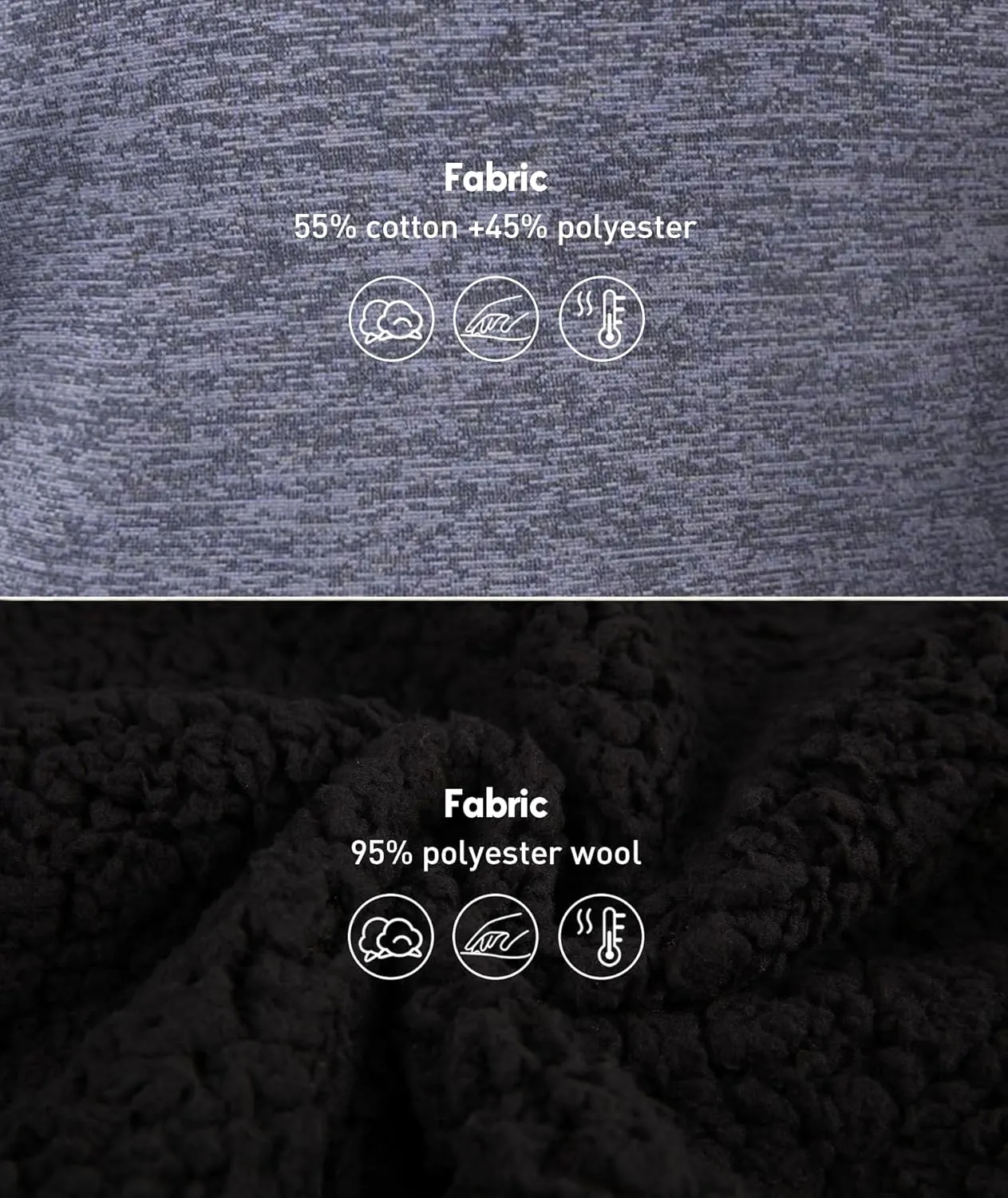 SCODI Hoodies for Men Heavyweight Fleece Sweatshirt Full Zip Up Thick Sherpa Lined Jackets