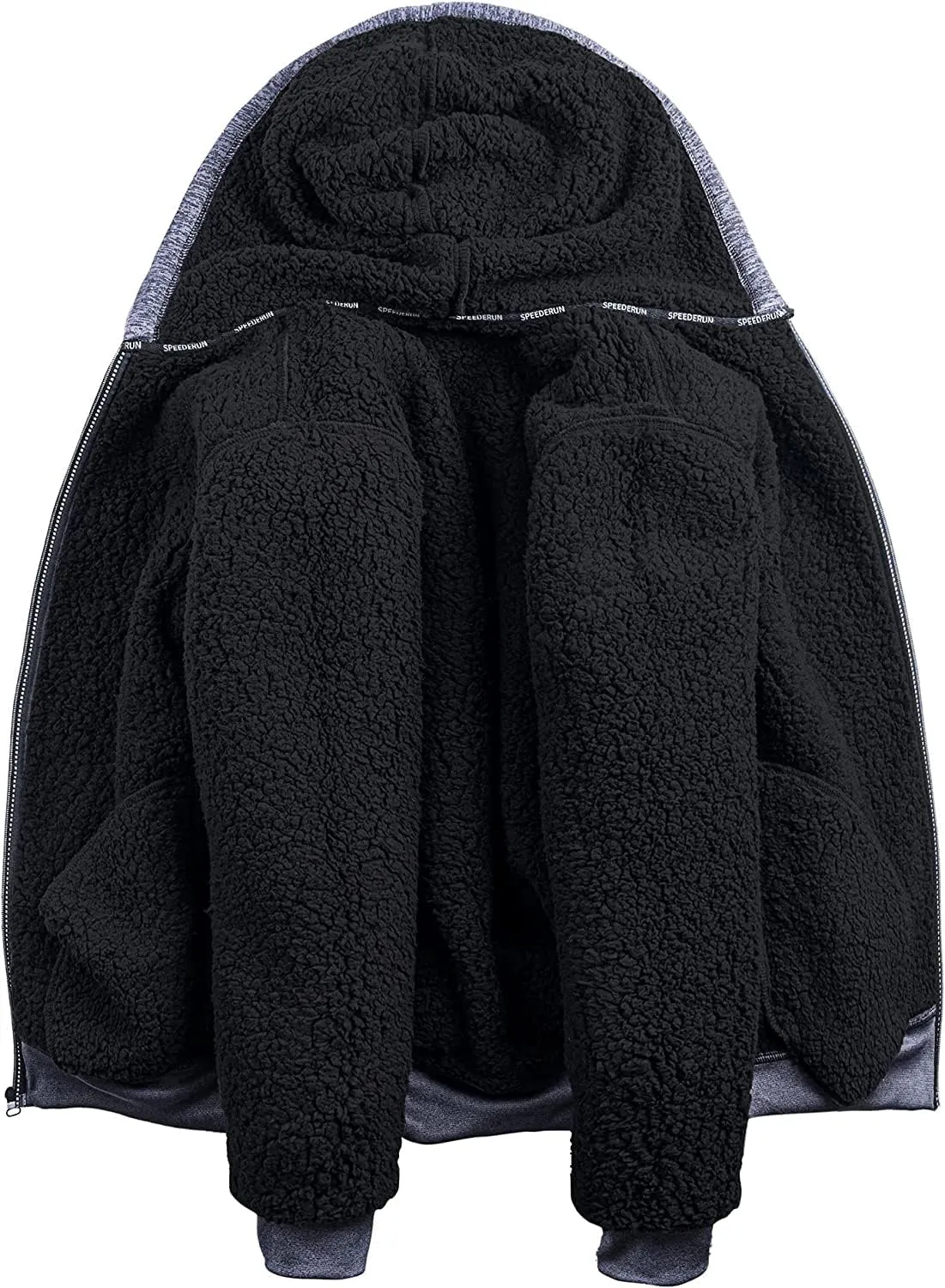 SCODI Hoodies for Men Heavyweight Fleece Sweatshirt Full Zip Up Thick Sherpa Lined Jackets