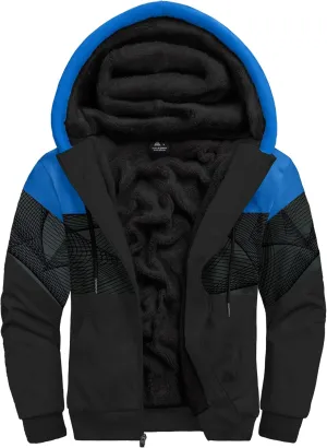 SCODI Hoodies for Men Heavyweight Fleece Sweatshirt - Thick Full Zip Up Sherpa Lined