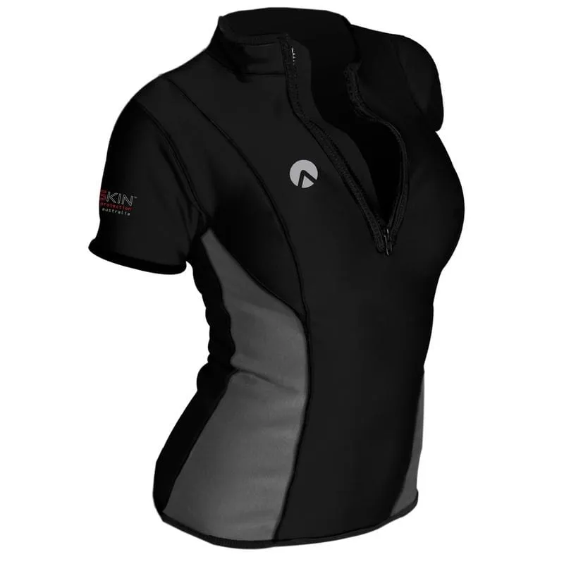 Sharkskin Chillproof Short Sleeve Top with Chest Zip - Women