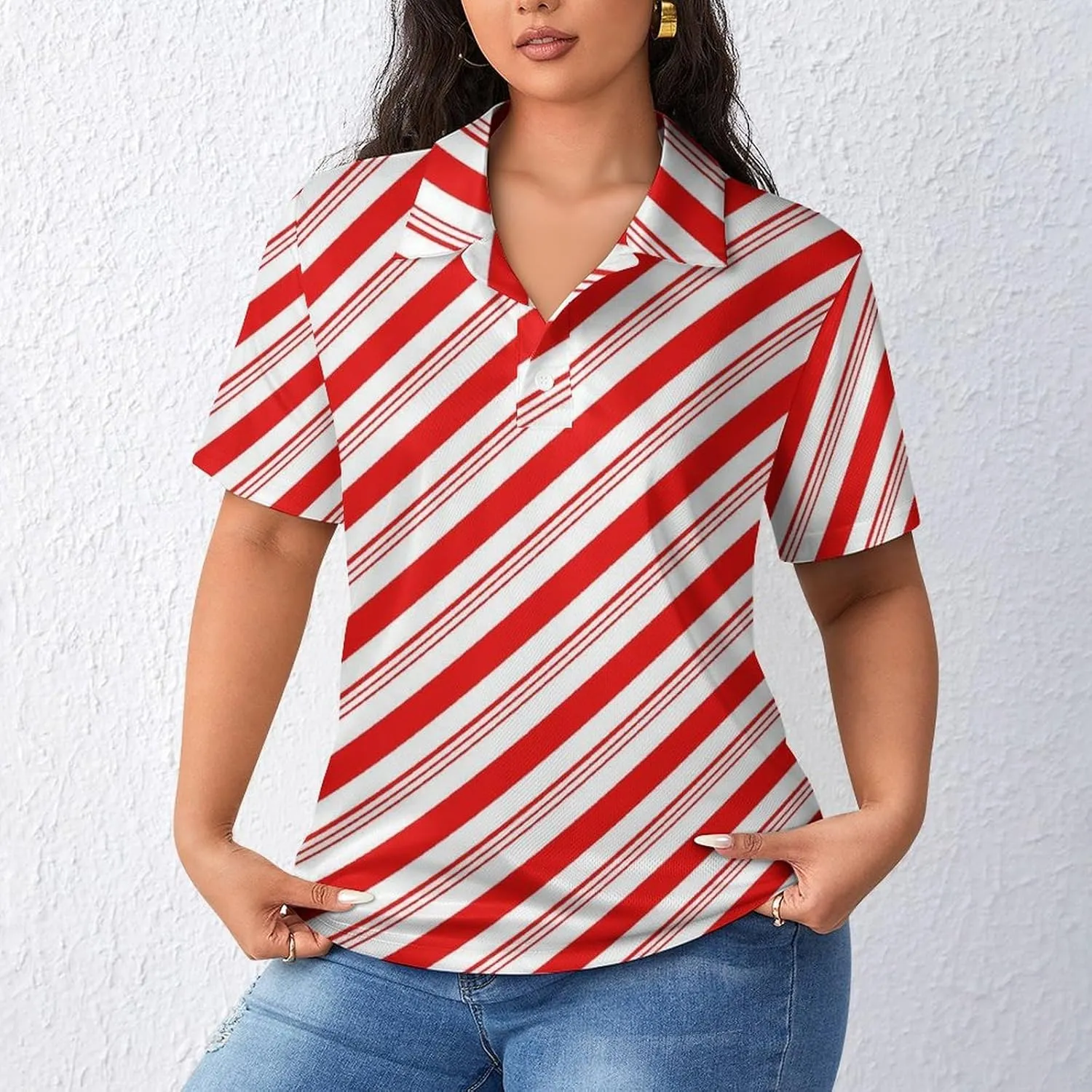 Short Sleeve Polo Shirt for Women Casual Golf Outfits Tennis T Shirt Button Down Collared Athletic Tops