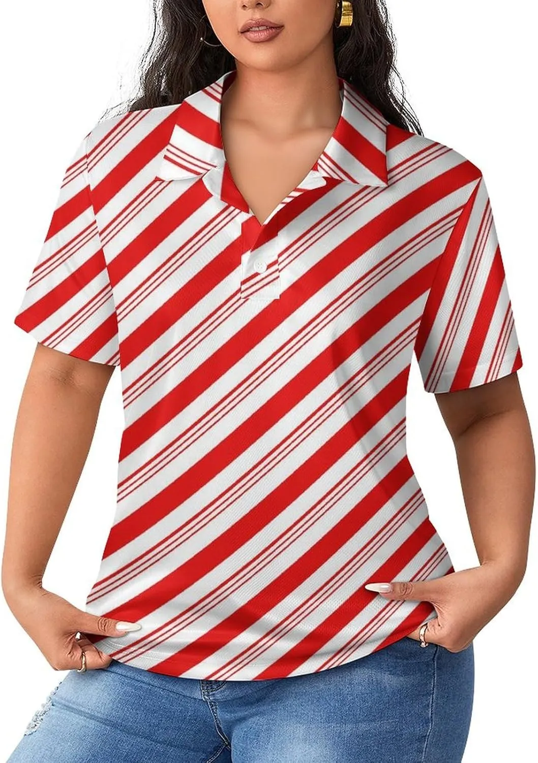 Short Sleeve Polo Shirt for Women Casual Golf Outfits Tennis T Shirt Button Down Collared Athletic Tops