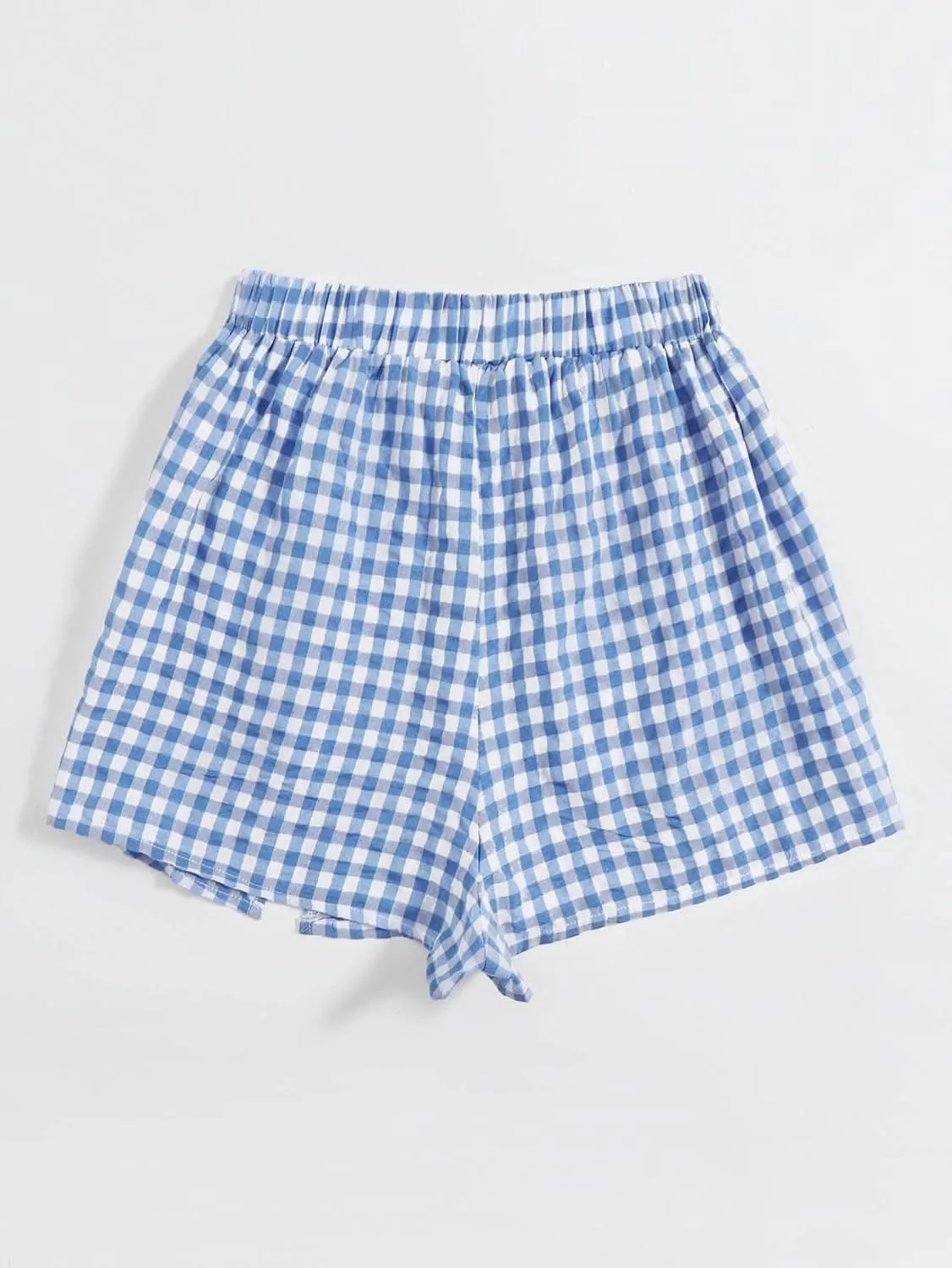Shorts for Women Summer 2024 Plaid Slit Hem Skort Trendy Skirt Shorts