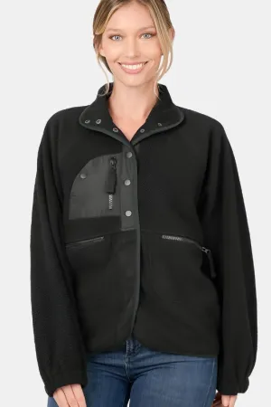 Snap Button Fleece Jacket