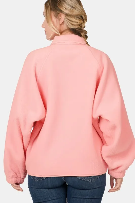 Snap Button Fleece Jacket