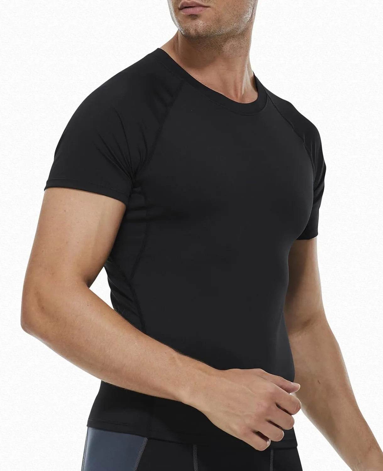 SPVISE Men's Compression Shirt Short Sleeve Workout Gym Top Cool Dry Athletic Base Layer Undershirt T-Shirt for Sport Running