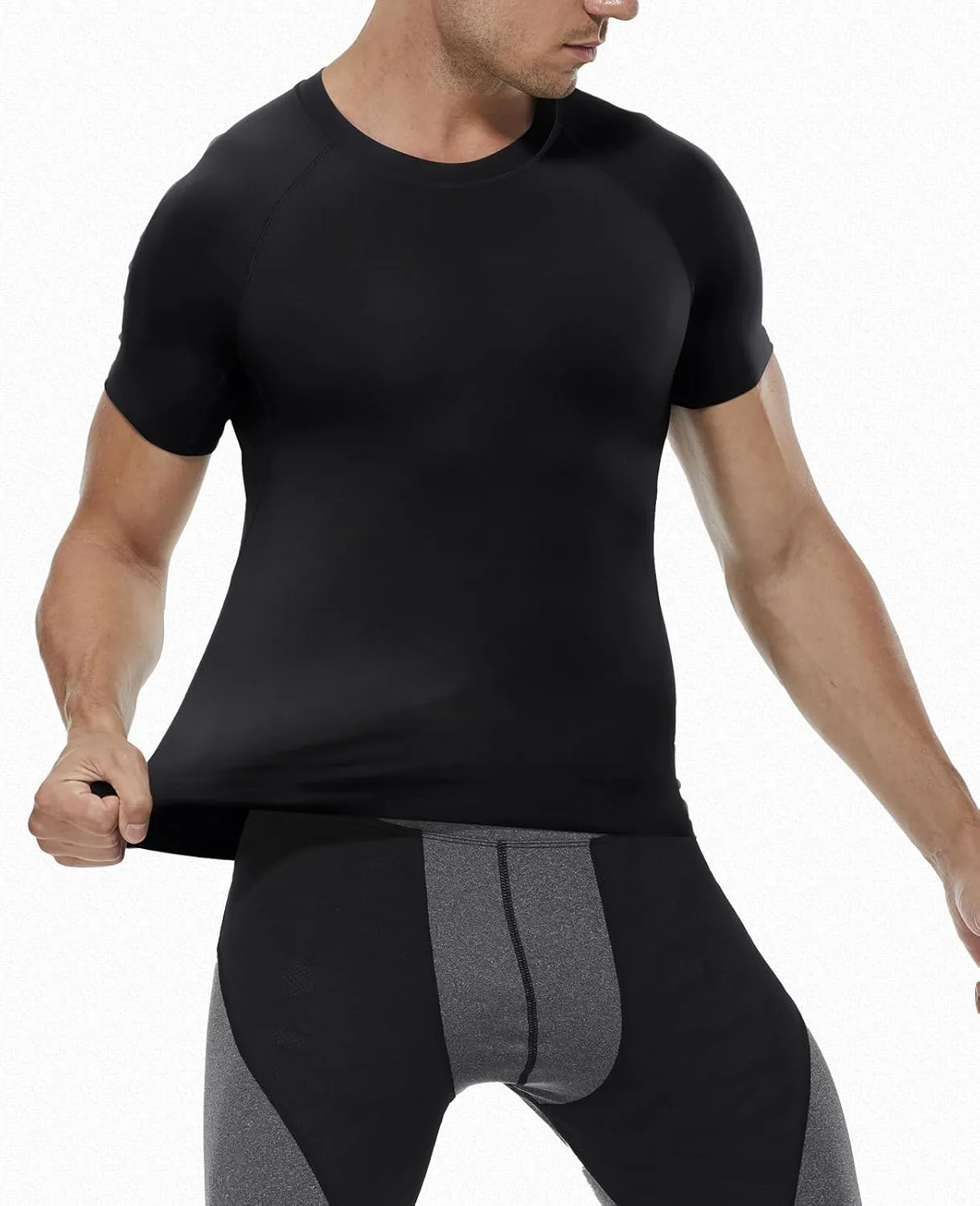 SPVISE Men's Compression Shirt Short Sleeve Workout Gym Top Cool Dry Athletic Base Layer Undershirt T-Shirt for Sport Running