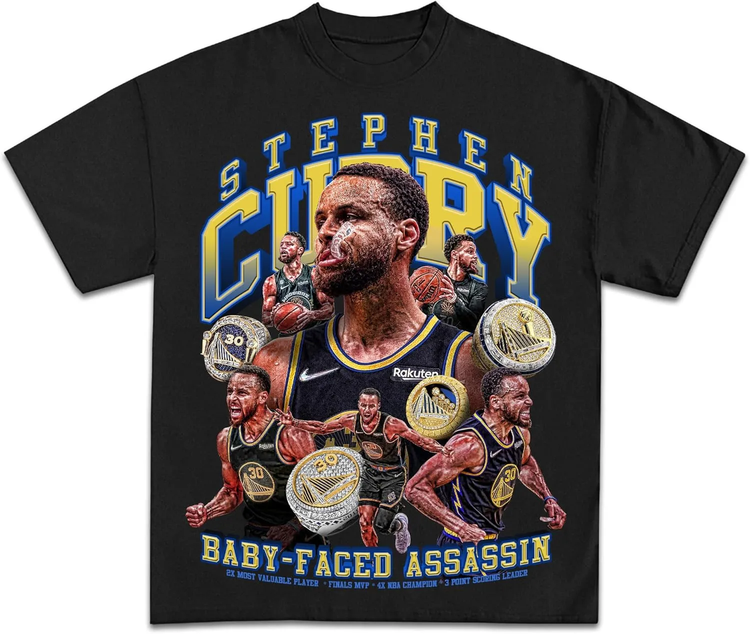 Steph Curry Night Nite Celebration T-Shirt | Vintage Basketball Graphic | Premium Quality Heavyweight Shirt for Men & Women