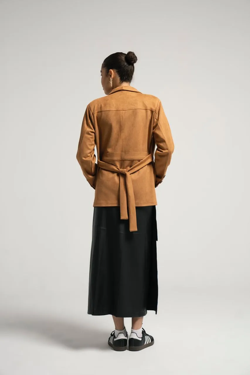 Suede Belted Blazer