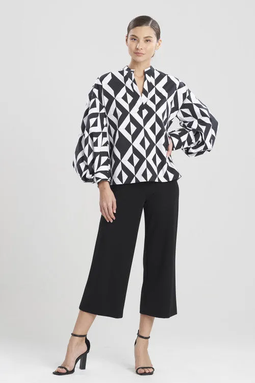 Sumi-Cotton Poplin Balloon Sleeve Shirt