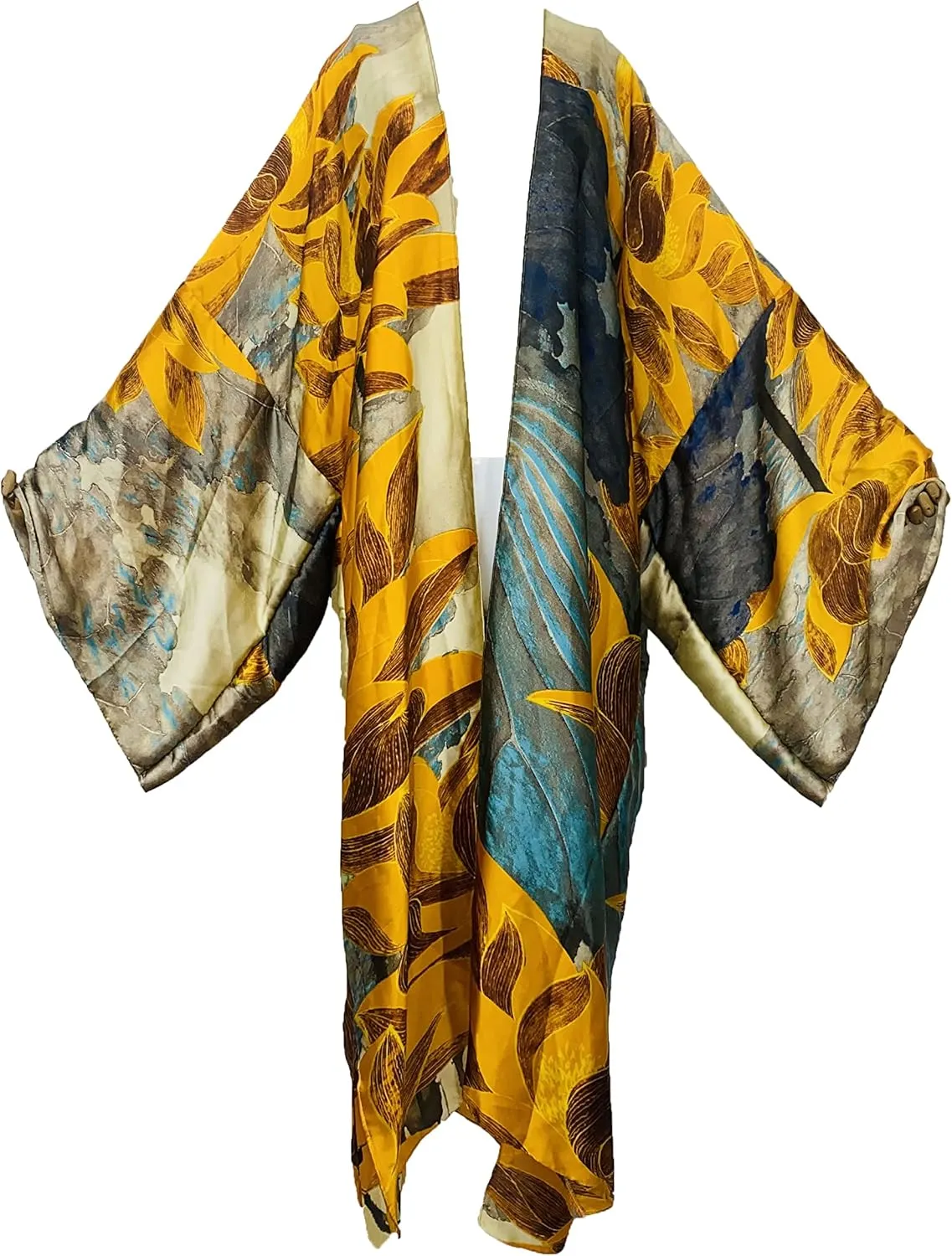 Summer Silk feeling Women bikini Sweet Cardigan stitch Cocktail sexcy Boho African Holiday Maxi Batwing SleeveRobe kaftan