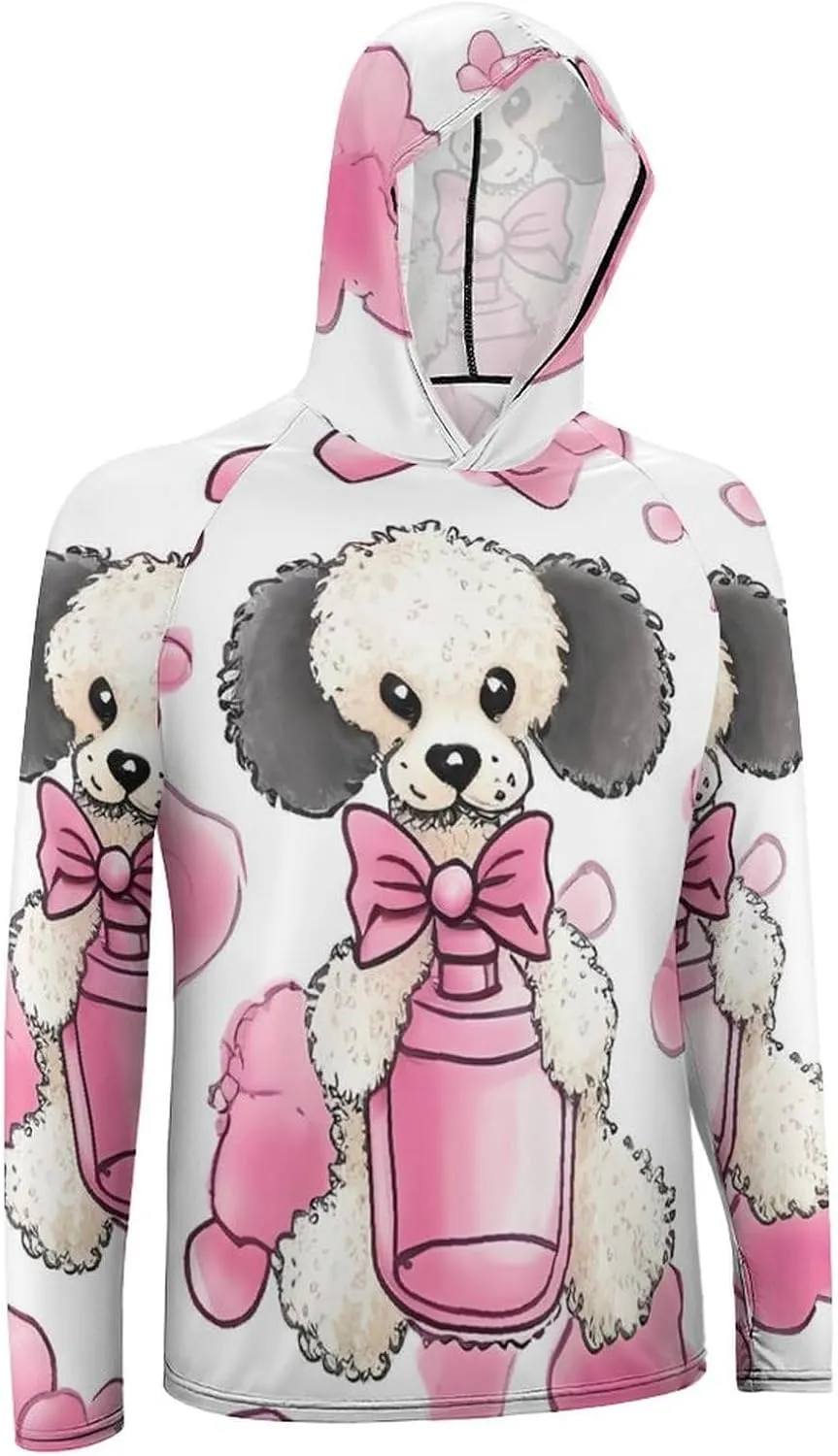 Sun Protection Shirt Long Sleeve Hoodie Cute Poodle Lightweight Rash Guard Quick Dry Sun Shirt for Outdoor