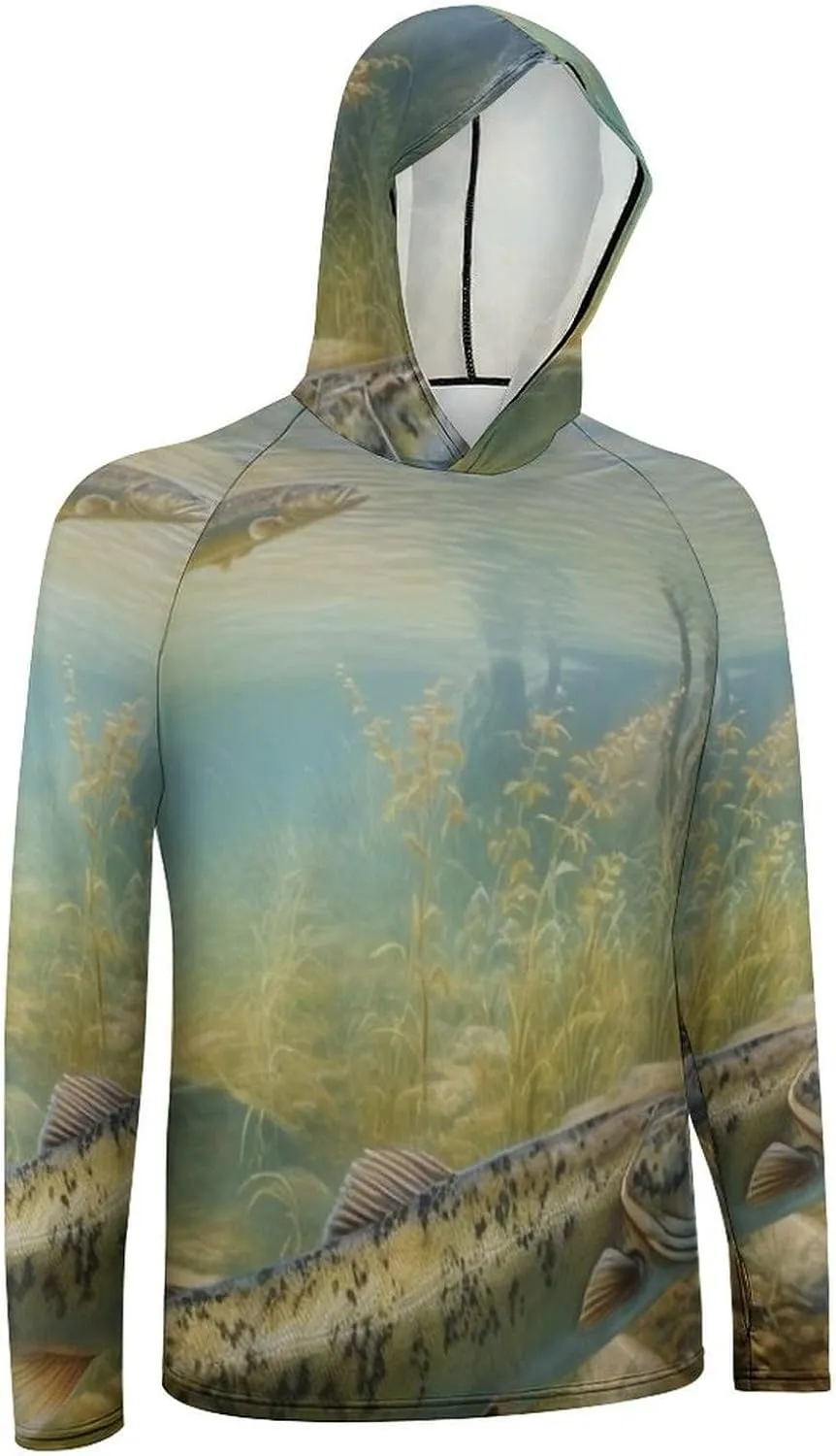 Sun Protection Shirt Long Sleeve Hoodie Fishing Lake Fishermen Lightweight Rash Guard Quick Dry Sun Shirt for Outdoor
