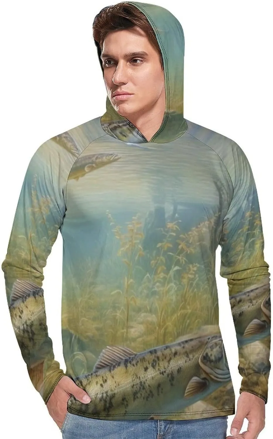Sun Protection Shirt Long Sleeve Hoodie Fishing Lake Fishermen Lightweight Rash Guard Quick Dry Sun Shirt for Outdoor