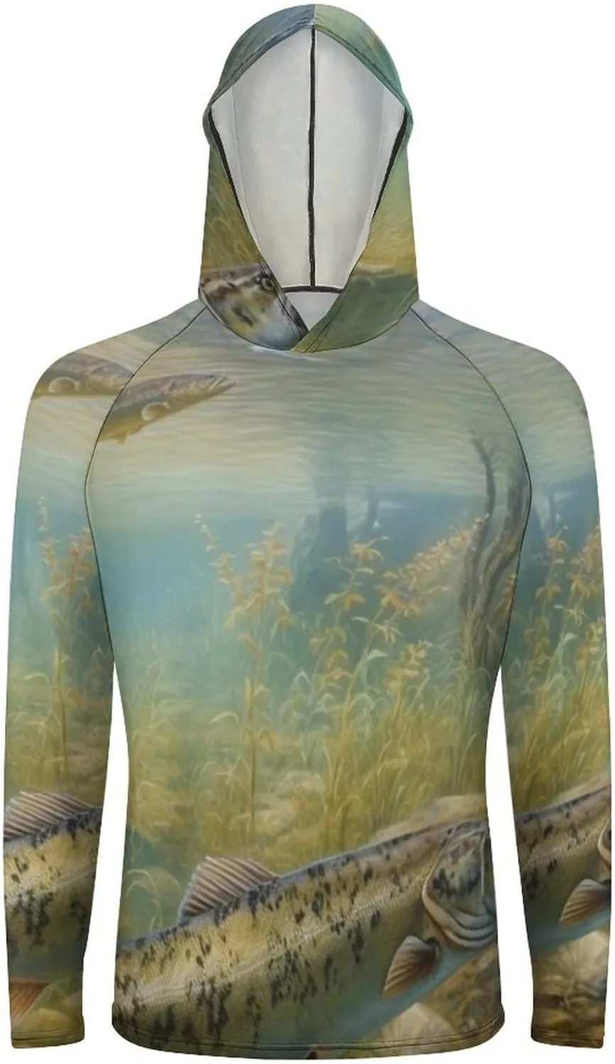 Sun Protection Shirt Long Sleeve Hoodie Fishing Lake Fishermen Lightweight Rash Guard Quick Dry Sun Shirt for Outdoor