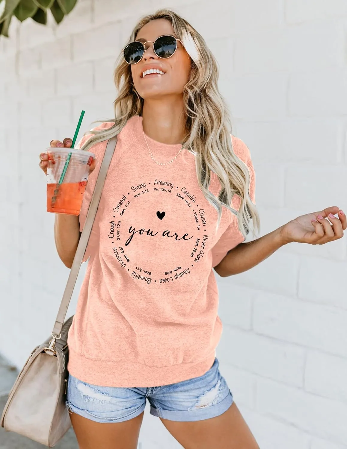 SUPEYA You are Inspiration Sweatshirt Women Christian TShirt Cute Heart Long Sleeve Blessed Saying Tops