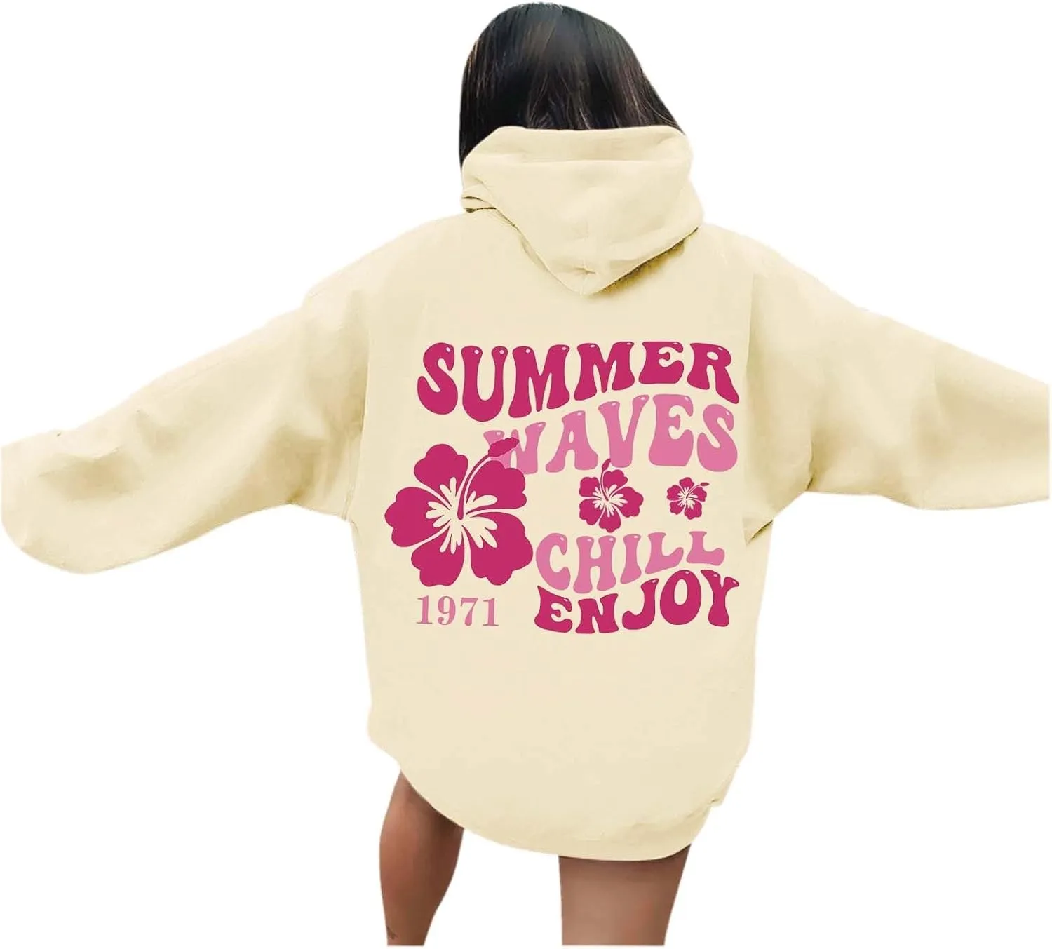 Sweatshirts For Teen Girls Long Sleeve Letter Print Casual Graphic Hoodies Drawstring Pullover Cute Oversized Hoodie