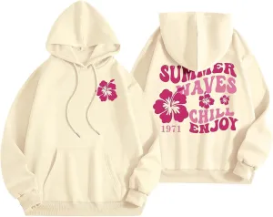 Sweatshirts For Teen Girls Long Sleeve Letter Print Casual Graphic Hoodies Drawstring Pullover Cute Oversized Hoodie